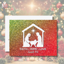FAITH HOPE LOVE Glitter Christelijke kerst