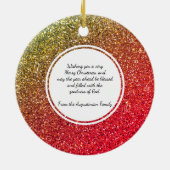 FAITH HOPE LOVE Glitter Christelijke kerst Keramisch Ornament (Achterkant)