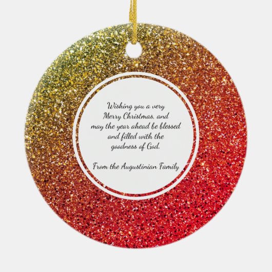 FAITH HOPE LOVE Glitter Christelijke kerst Keramisch Ornament (Achterkant)