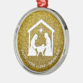 FAITH HOPE LOVE Glitter Christelijke kerst Metalen Ornament (Links)