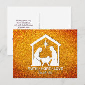 FAITH HOPE LOVE Glitter Christian Christmas Feestdagenkaart (Voorkant / Achterkant)