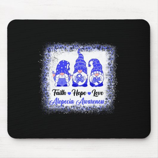 Faith Hope Love Gnomes Alopecia Awareness Leopard Muismat (Voorkant)