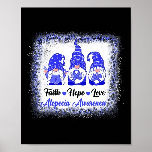Faith Hope Love Gnomes Alopecia Awareness Leopard Poster (Voorkant)