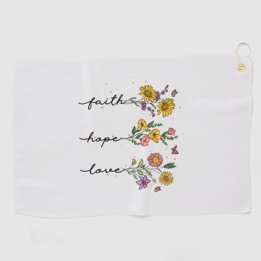 Faith-Hope-Love Golfhanddoek (Horizontaal)