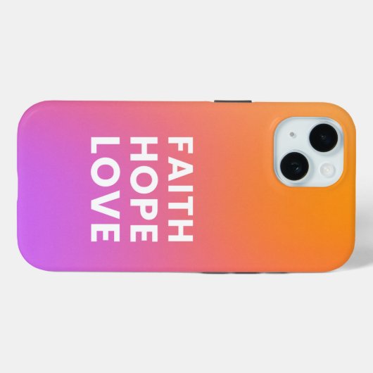 Faith Hope Love Gradient Kleur Sinaasappel Paarse Case-Mate iPhone Case (Achterkant (horizontaal))
