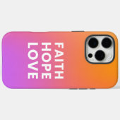Faith Hope Love Gradient Kleur Sinaasappel Paarse Case-Mate iPhone Case (Achterkant (horizontaal))
