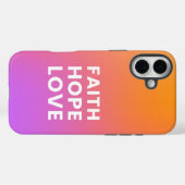 Faith Hope Love Gradient Kleur Sinaasappel Paarse Case-Mate iPhone Case (Achterkant (horizontaal))