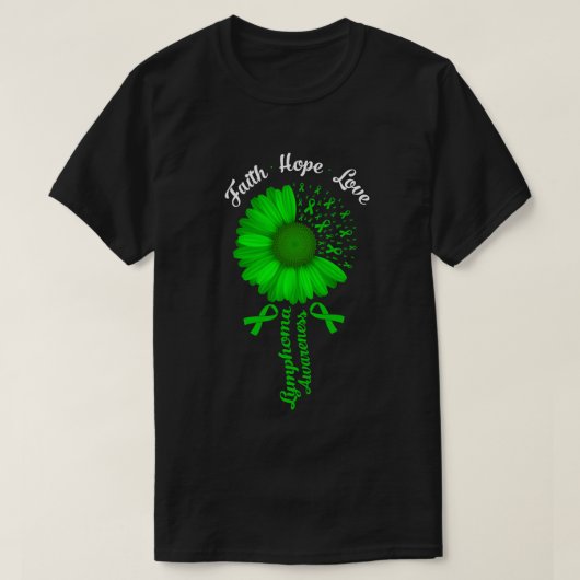 Faith Hope Love Green Lymphoma Cancer Awareness T-shirt (Design voorkant)