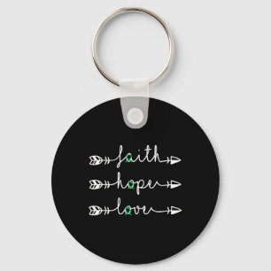 Faith Hope Love Green Ribbon Kidney Disease Awaren Sleutelhanger