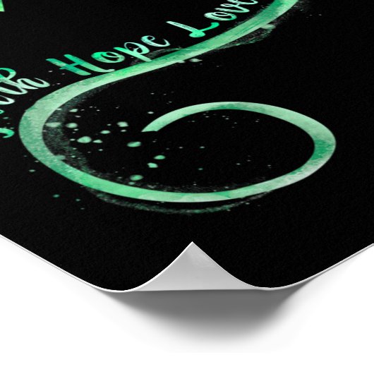 Faith Hope Love Green Ribbon Mental Health Awarene Poster (Hoek)