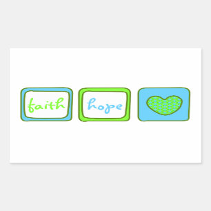 Faith Hope Love Heart 1 Corinthians 13:13 Rechthoekige Sticker