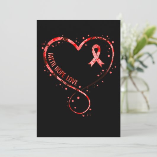 Faith Hope Love Heart Disease Awareness Survivor G Bedankkaart (Staand voorkant)
