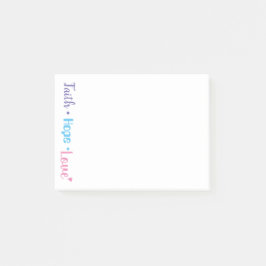 Faith Hope Love Heart Inspirerend Christelijk 4x3 Post-it® Notes