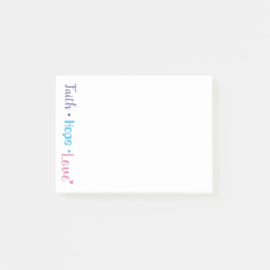 Faith Hope Love Heart Inspirerend Christelijk 4x3 Post-it® Notes (Voorkant)