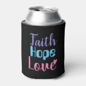 Faith Hope Love Heart Inspirerend Christelijk Blikjeskoeler (Blikje Voorkant)