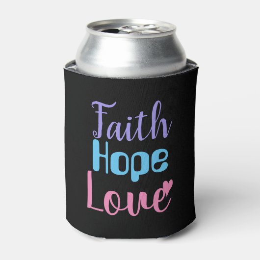 Faith Hope Love Heart Inspirerend Christelijk Blikjeskoeler (Blikje Voorkant)