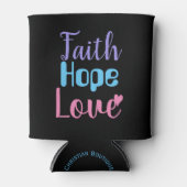 Faith Hope Love Heart Inspirerend Christelijk Blikjeskoeler (Voorkant)