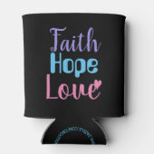 Faith Hope Love Heart Inspirerend Christelijk Blikjeskoeler (Achterkant)