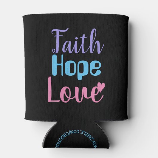Faith Hope Love Heart Inspirerend Christelijk Blikjeskoeler (Achterkant)
