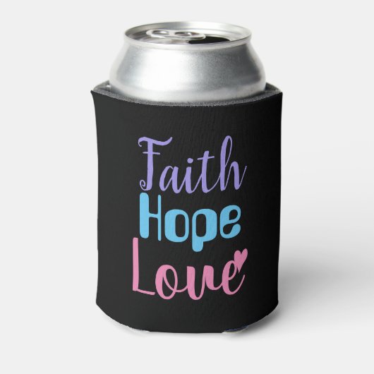 Faith Hope Love Heart Inspirerend Christelijk Blikjeskoeler (Blikje Achterkant)