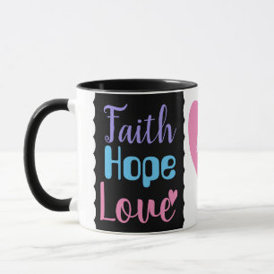 Faith Hope Love Heart Inspirerend Christelijk Mok