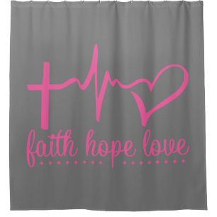 Faith Hope Love Heartbeat Douchegordijn