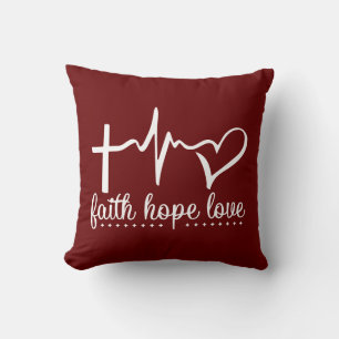 Faith Hope Love Heartbeat Kussen