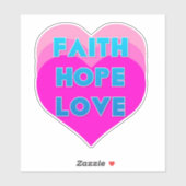 Faith Hope Love Hearts Custom-Cut Vinyl Sticker (Vel)
