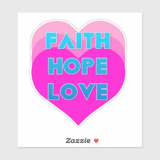 Faith Hope Love Hearts Custom-Cut Vinyl Sticker (Vel)