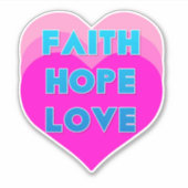 Faith Hope Love Hearts Custom-Cut Vinyl Sticker (Voorkant)