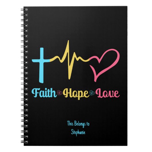 Faith Hope Love Hearts Notitieboek (Voorkant)