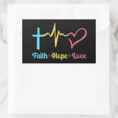 Faith Hope Love Hearts Rechthoekige Sticker (Tas)
