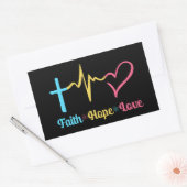Faith Hope Love Hearts Rechthoekige Sticker (Envelop)