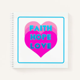 Faith Hope Love Hearts Spiral Notitieboek