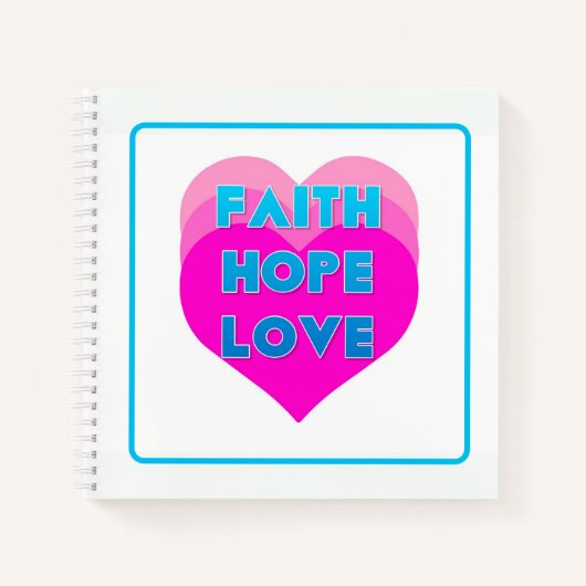 Faith Hope Love Hearts Spiral Notitieboek (Voorkant)