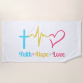 Faith Hope Love Hearts Strandlaken (Voorkant)