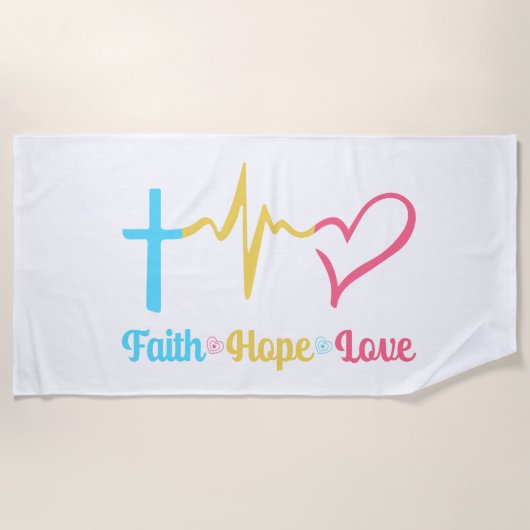Faith Hope Love Hearts Strandlaken (Voorkant)