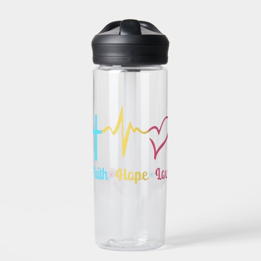 Faith Hope Love Hearts Waterfles (Voorkant)
