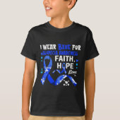 Faith Hope Love I Draag Blue for Alopecia Awarenes T-shirt (Voorkant)