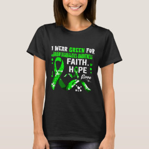 Faith Hope Love Ik Draag Groen voor Herseninvalidi T-shirt