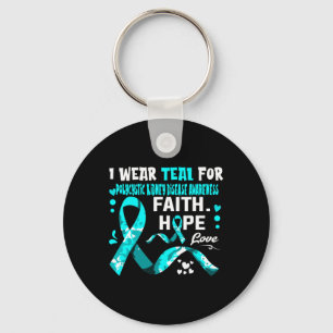 Faith Hope Love Ik heb Blauwgroen Draag voor Polyc Sleutelhanger