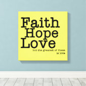 Faith Hope Love Ingewikkeld Canvas Print (Insitu (Houten vloer))
