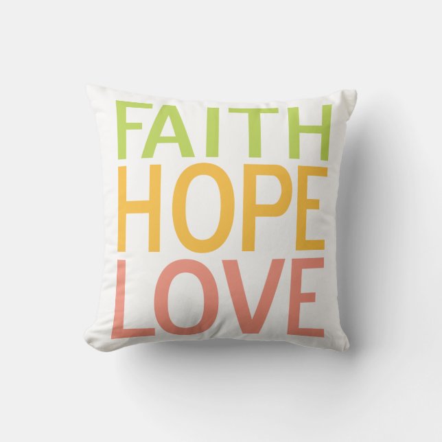 Faith Hope Love Inspirerend Christelijk kussen (Voorkant)
