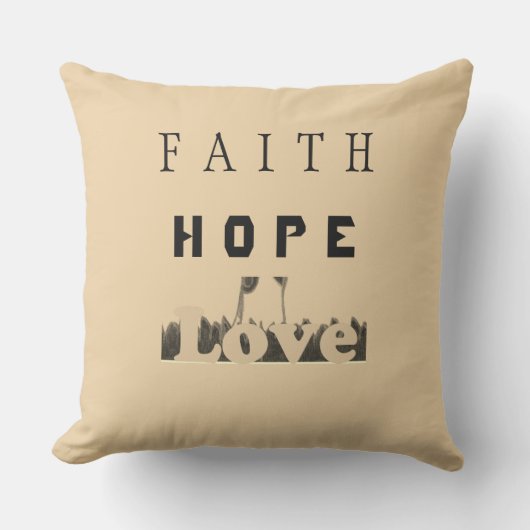 Faith Hope Love Inspirerend Text Design Buitenkussen (Voorkant)