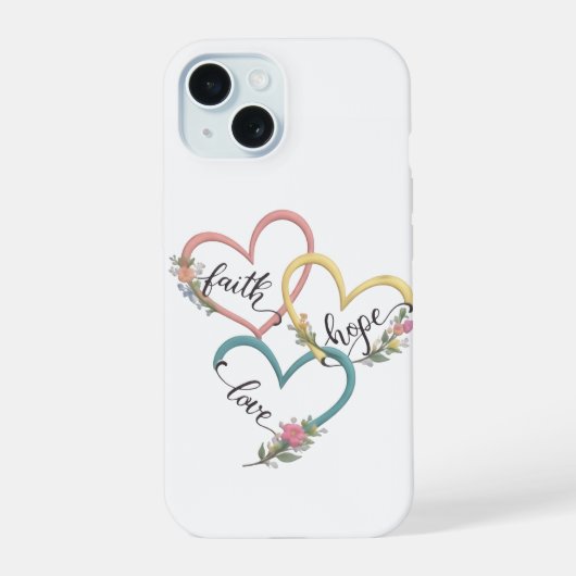 Faith Hope Love iPhone Hoesje Ontwerp 15 Case (Achterkant)