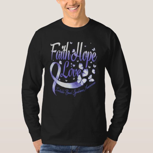 Faith Hope Love Irritable Bowel Syndroeness T-shirt (Voorkant)