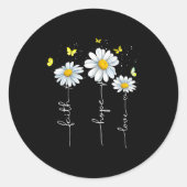 Faith Hope Love Jesus Christian Cross God Faith Fl Ronde Sticker (Voorkant)