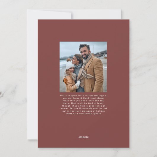 Faith hope love joy maroon kerstfoto feestdagenkaart (Achterkant)