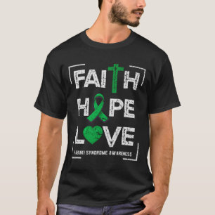 Faith Hope Love Kabuki Syndrome Awareness T-shirt