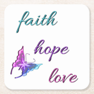 Faith Hope Love Kartonnen Onderzetters